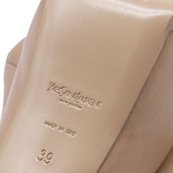 Saint Laurent Tribtoo Platform Pumps in Beige Leather - Picture 2 of 10